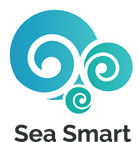 "Sea Smart" logo with three blue waves
